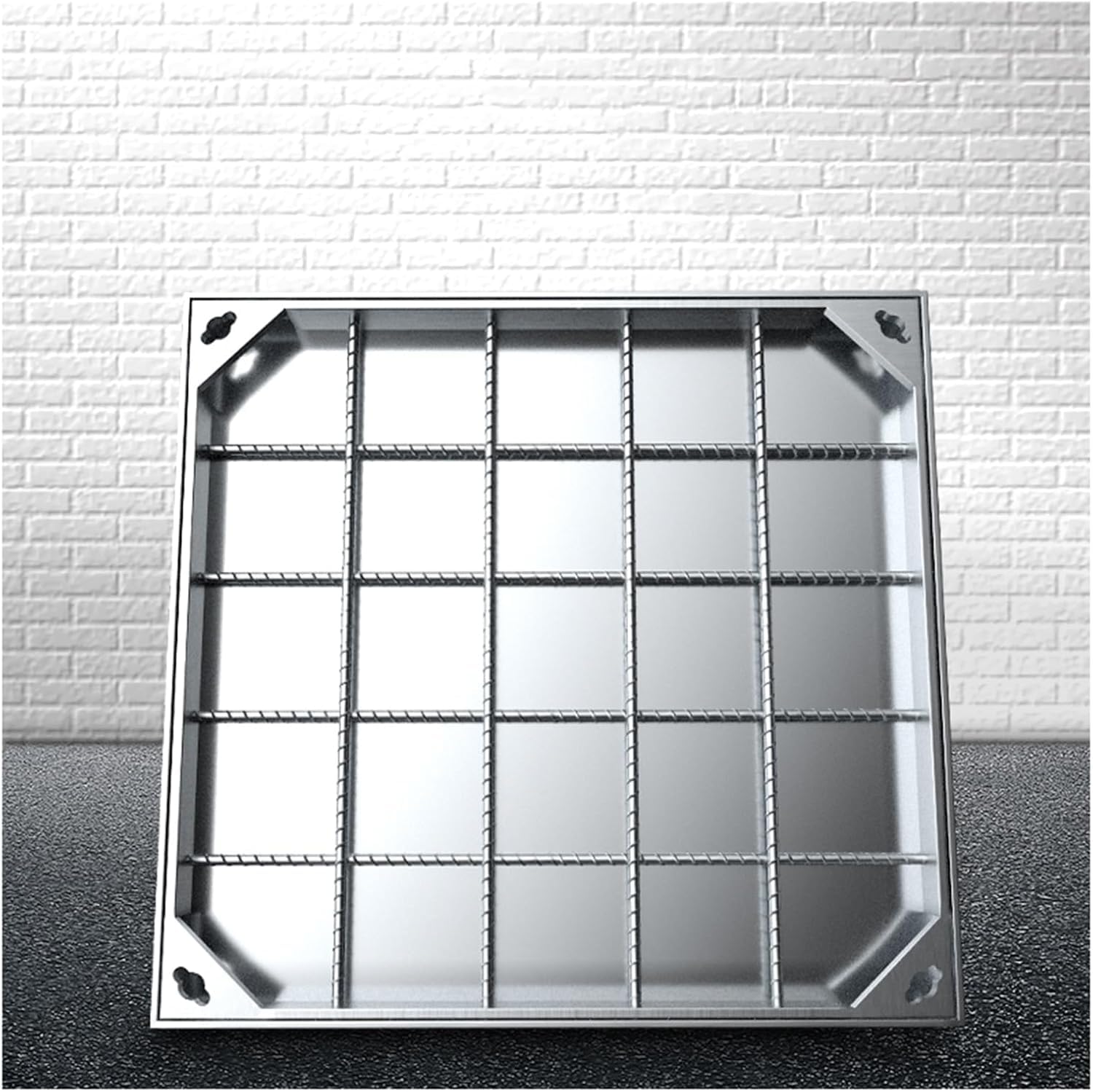 GJMSSMY Invisible Manhole Cover Stainless Steel In-Ground Access Lid for Garden Septic Tank (8cm 50x50cm/19.6x19.6in) - Durable Weatherproof Secure Design