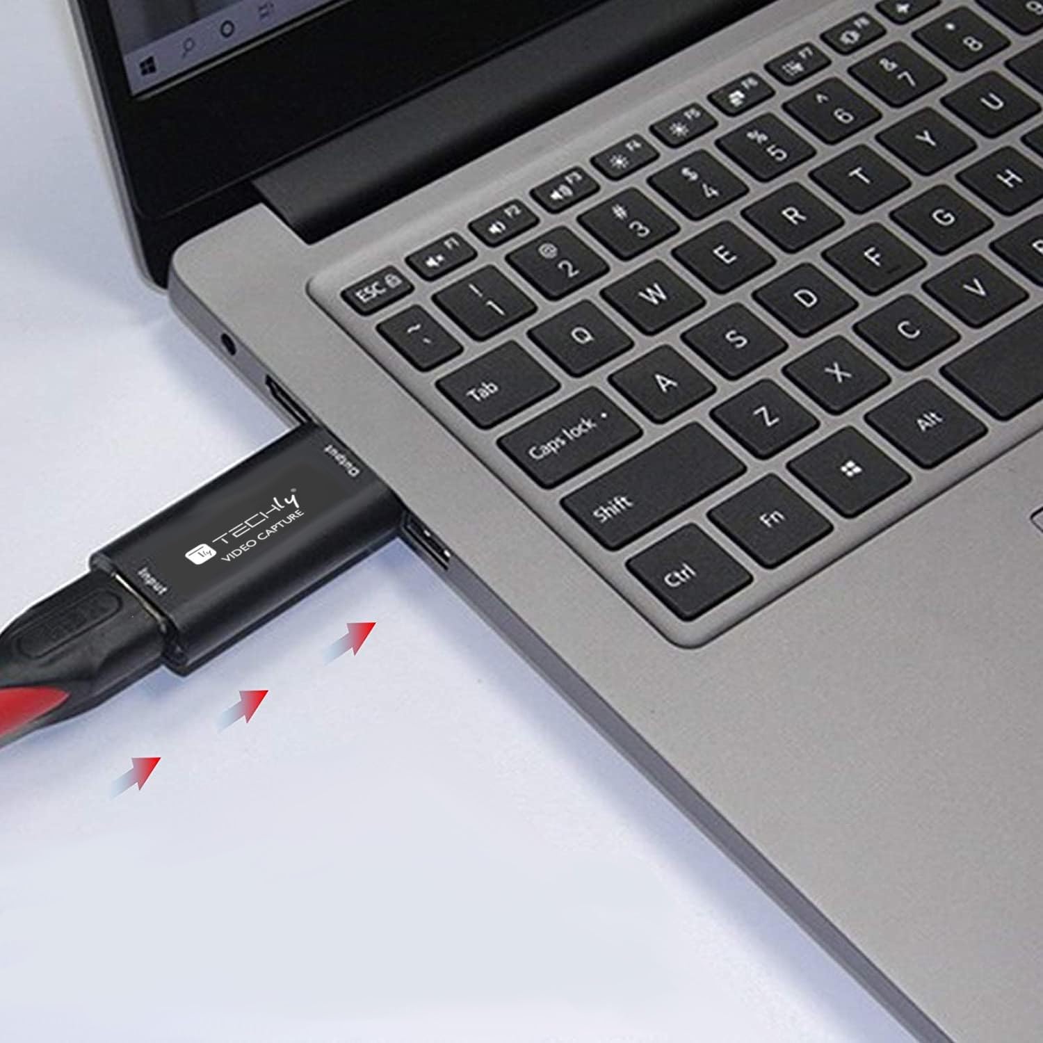 Techly 361919 - Tarjeta de Captura de vídeo HDMI 1080P, portátil, Color Negro