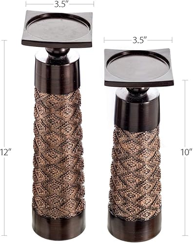 Miniatura 6 de Dublin - Juego de 2 bandejas de decoración para el hogar con orbes y portavelas a juego, juego de 2  Decoración de mesa de centro de mesa para sala