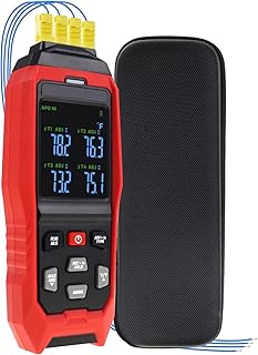 K Type Thermocouple Thermometer 4 Channels Thermometer Data Logger with Sound & Light Alarm and Real-time Data Logging