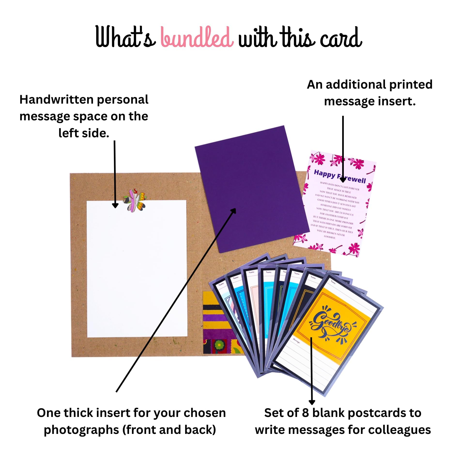 Handmade Farewell Card with Photo Inserts -3 Handmade Farewell Card with Photo Inserts -3