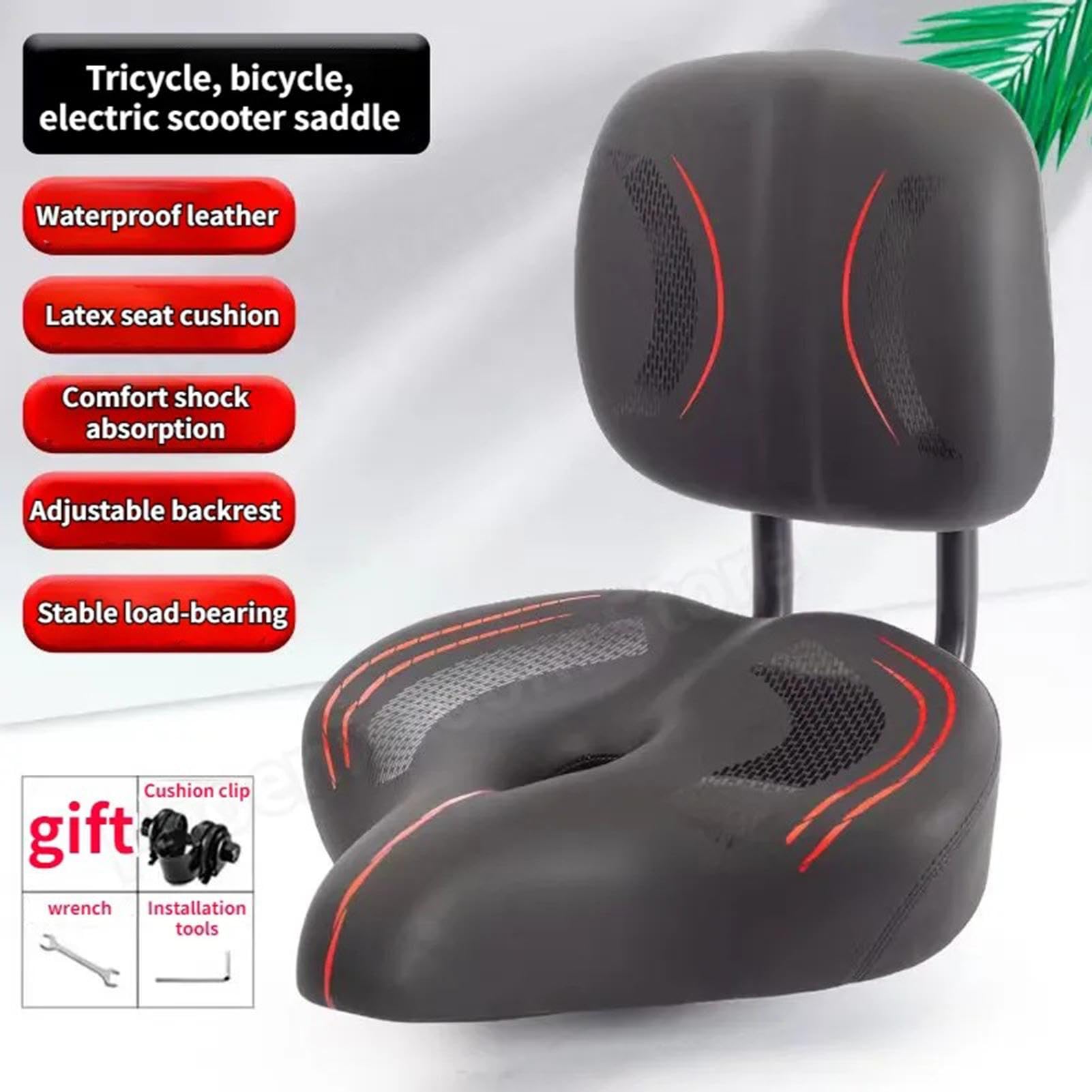 Asiento de Bicicleta con Respaldo | Asiento de Bicicleta cómodo