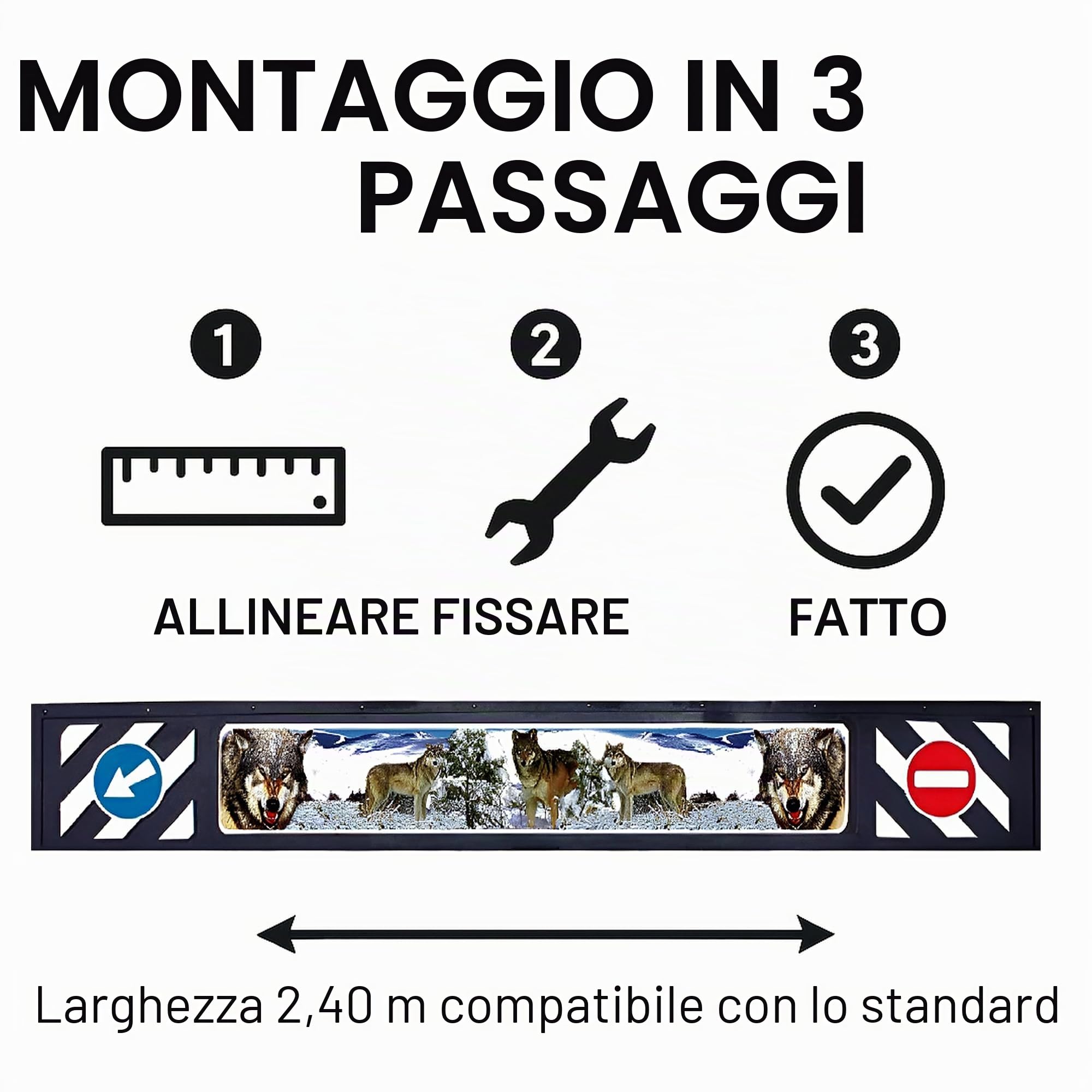 Uzman Parafango universale 3D, paraspruzzi per camion, accessori per auto (1431)