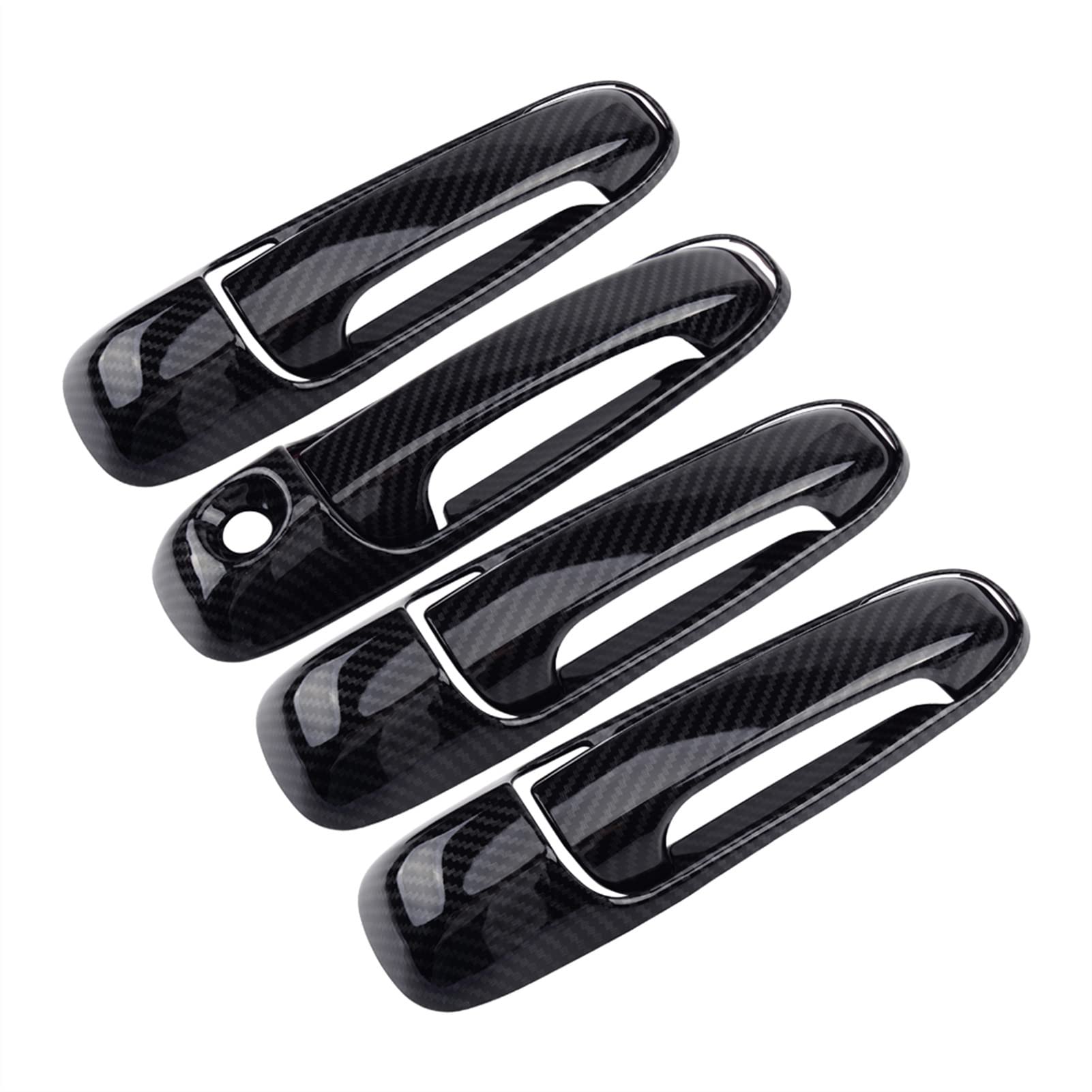 Fahbstr One Color Exterior Door Handle Cover For Dodge Dakota Ram 1500 2500 3500 8Pcs Carbon Fiber Style Car Door Handle Cover Trim Decoration Styling Moulding Fit
