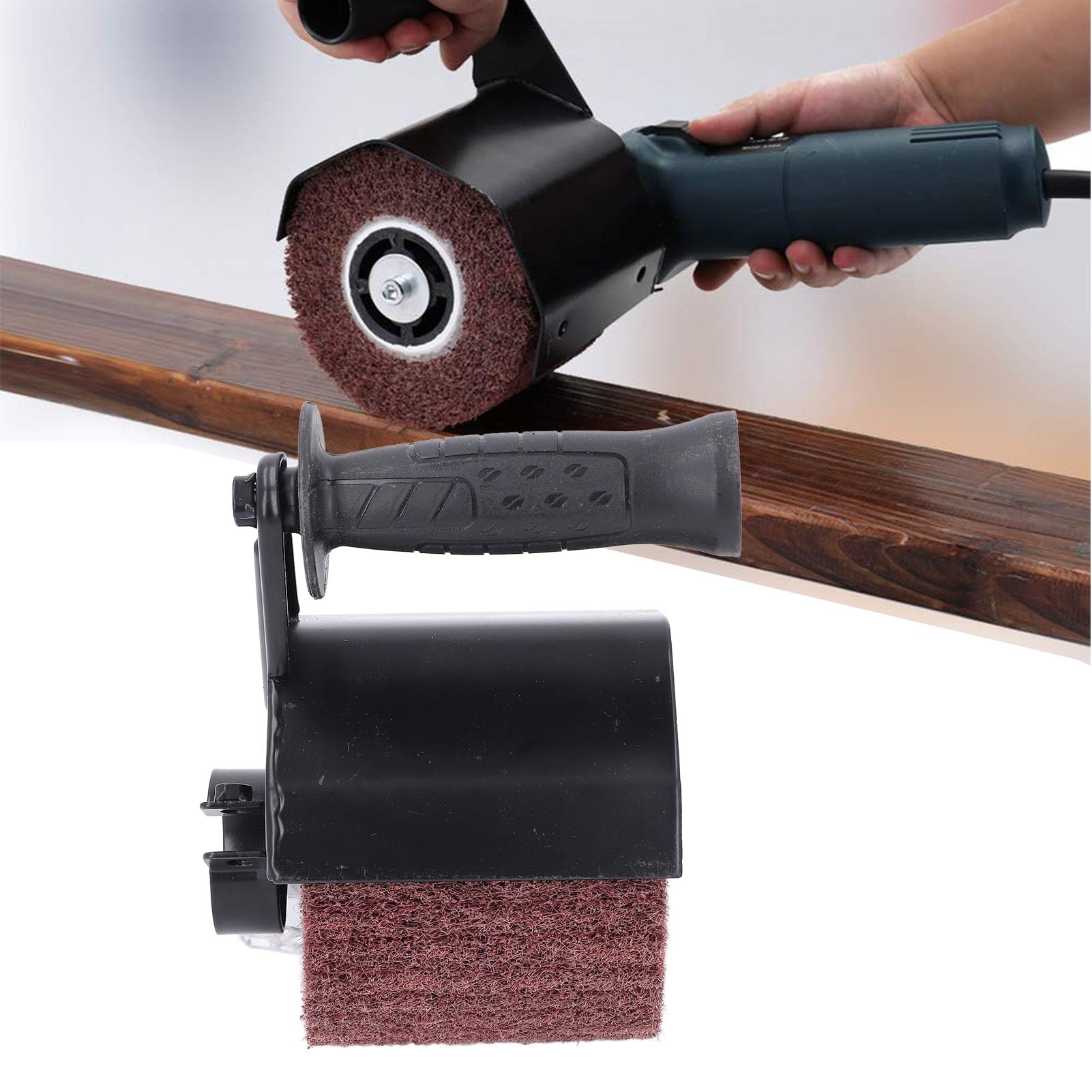 Accesorio para Máquina Pulidora, Herramienta Ligera y Duradera para Metal, Madera, Acero Inoxidable con 2 Ruedas de Cepillado