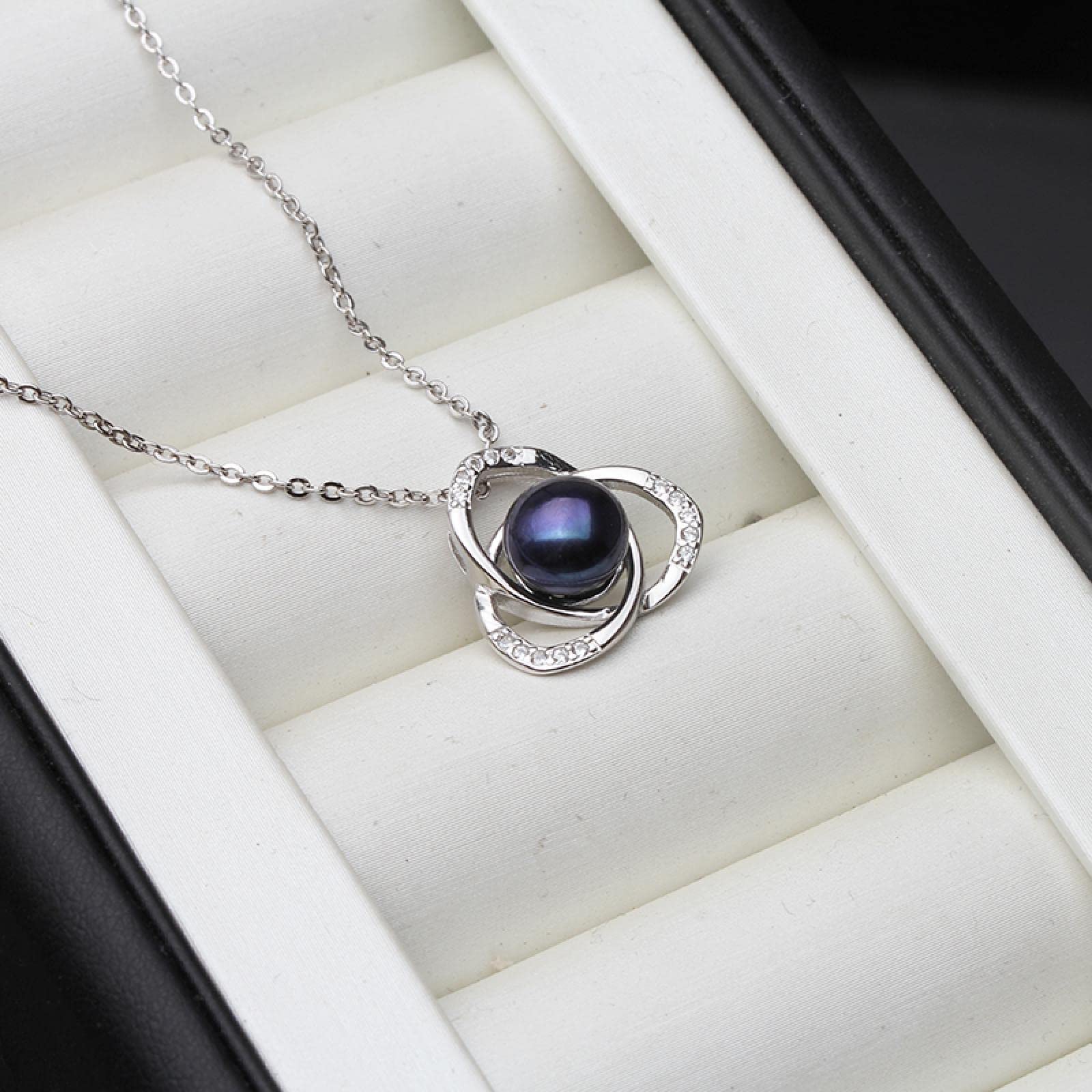 Perlenohrringe Damen Ohrringe Ohrstecker Schmuck Mädchen Geschenke Ohrhänger Echte Süßwasserperle Halskette Ohrring Set Für Frauen Weiß Schwarz Naturperle Set Feiner Schmuck Jubiläumsg