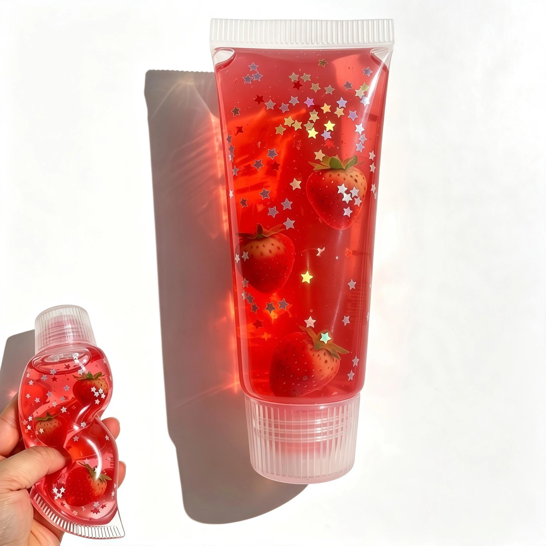 Strawberry Toothpaste Squishy Toy, Slow Rising Pink Fruit Squeeze Tube