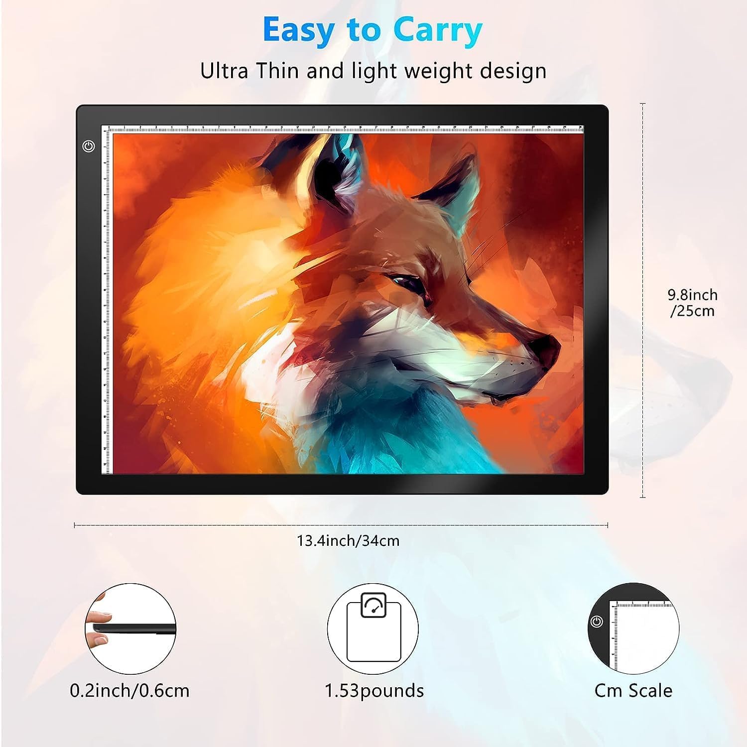 Slide Viewer Light Box, Portable Slide Viewer & Film Negative Scanner, A4 LED Light Pad, USB Powered Slide Scanner for 35mm Slides & Film Negatives, 3 Brightness Levels — view 8
