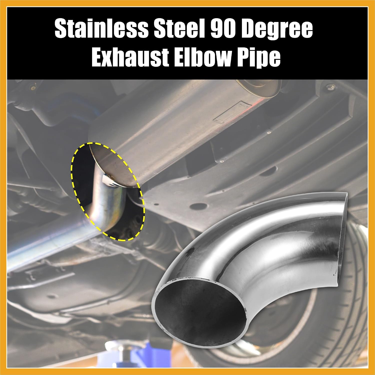 4 Pcs OD 2.25 Inch 90 Degree 1.5mm Thickness Mandrel Bend Elbow SS304 Stainless Steel Bend Tube Exhaust Elbow Pipe for Car Modified Exhaust System Replacement
