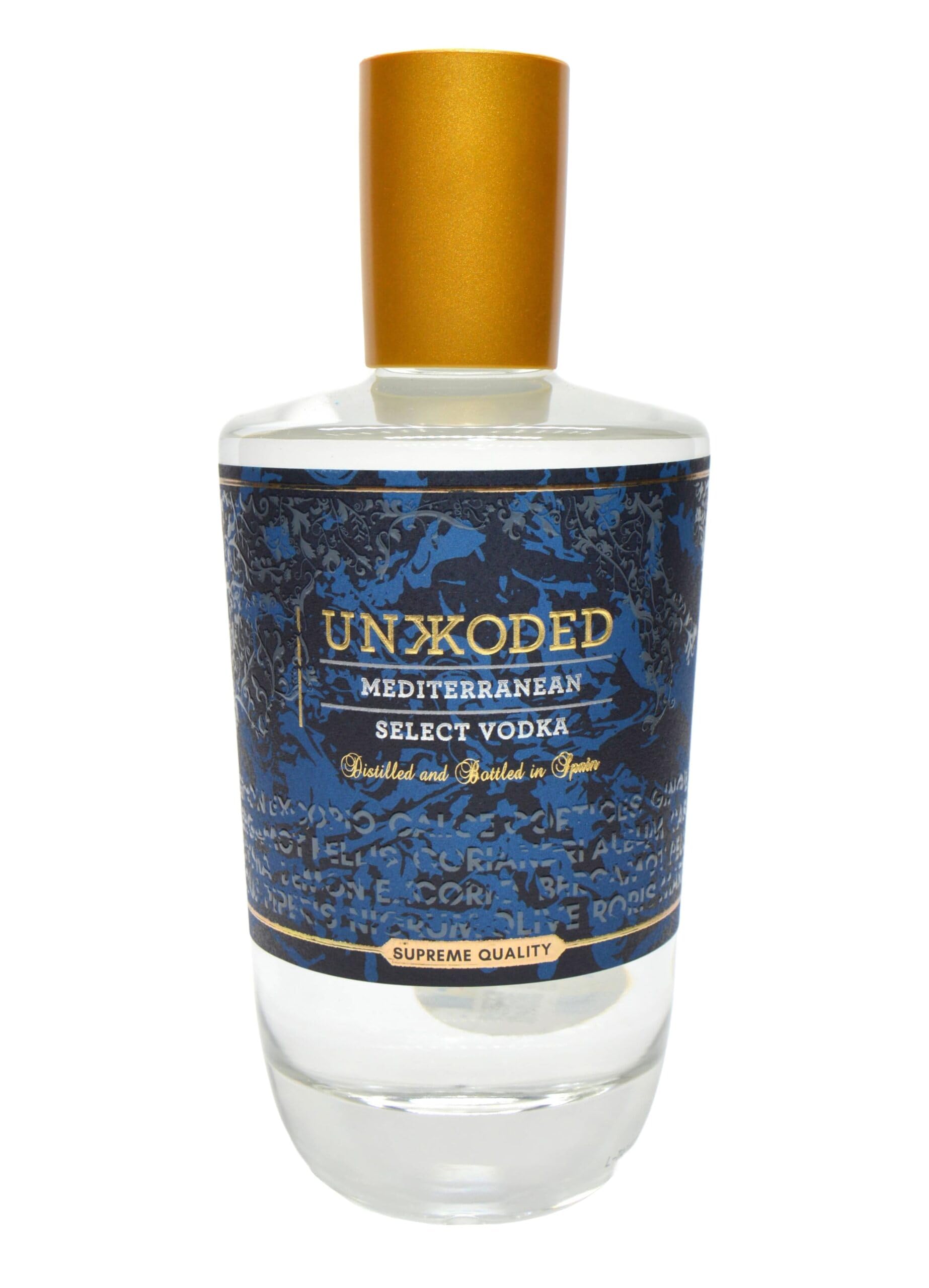 Unkkoded Vodka - Vodka Premium Mediterráneo - 40º 700 ML