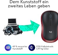 Mouse wireless Logitech M185, 1000 DPI, ambidextru - roșu 4