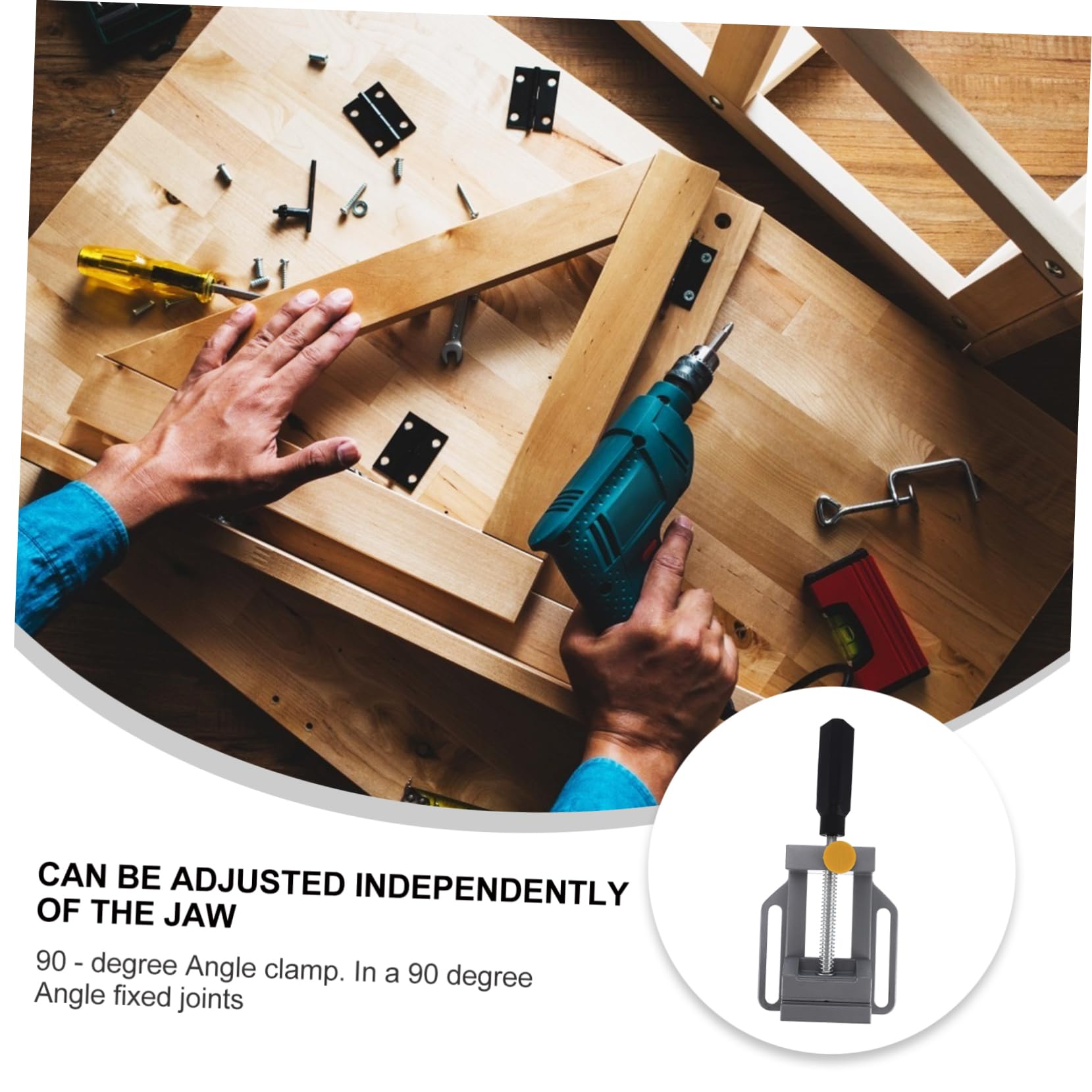 NULYLU Diy Woodworking Essential 90 Degree Clamp Sturdy Steel Construction Metal Screws for Stable Holding