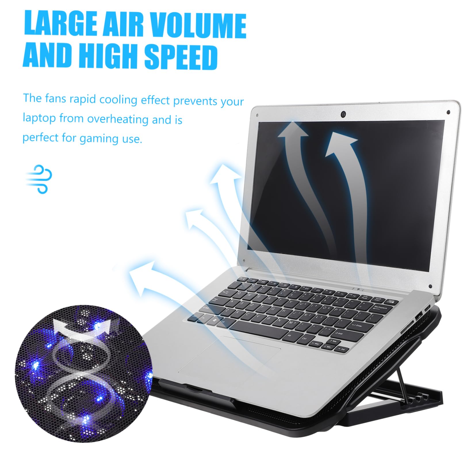 Soporte para Portátiles Enfriador Portátil Práctico Disipador De Base Antideslizante Diseño Dual USB
