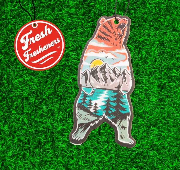 Image of Outdoor Adventure Car Air Freshener 4 Pack Scented With Premium Oils By Fresh Fresheners (Outdoor Bear)
