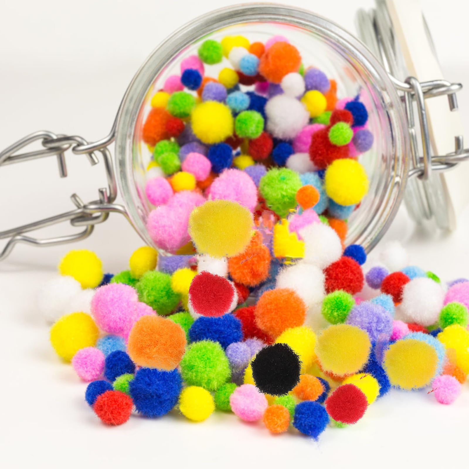 Pompon in Poliestere per Bricolage, 10000 Pezzi, Morbidi Rotondi