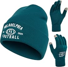 Vintage Classic Skull Cap Embroidery Beanie Fasion Hat Cuffed Winter Hat Knit Comes with Warm Gloves Gifts for Men Women Fans