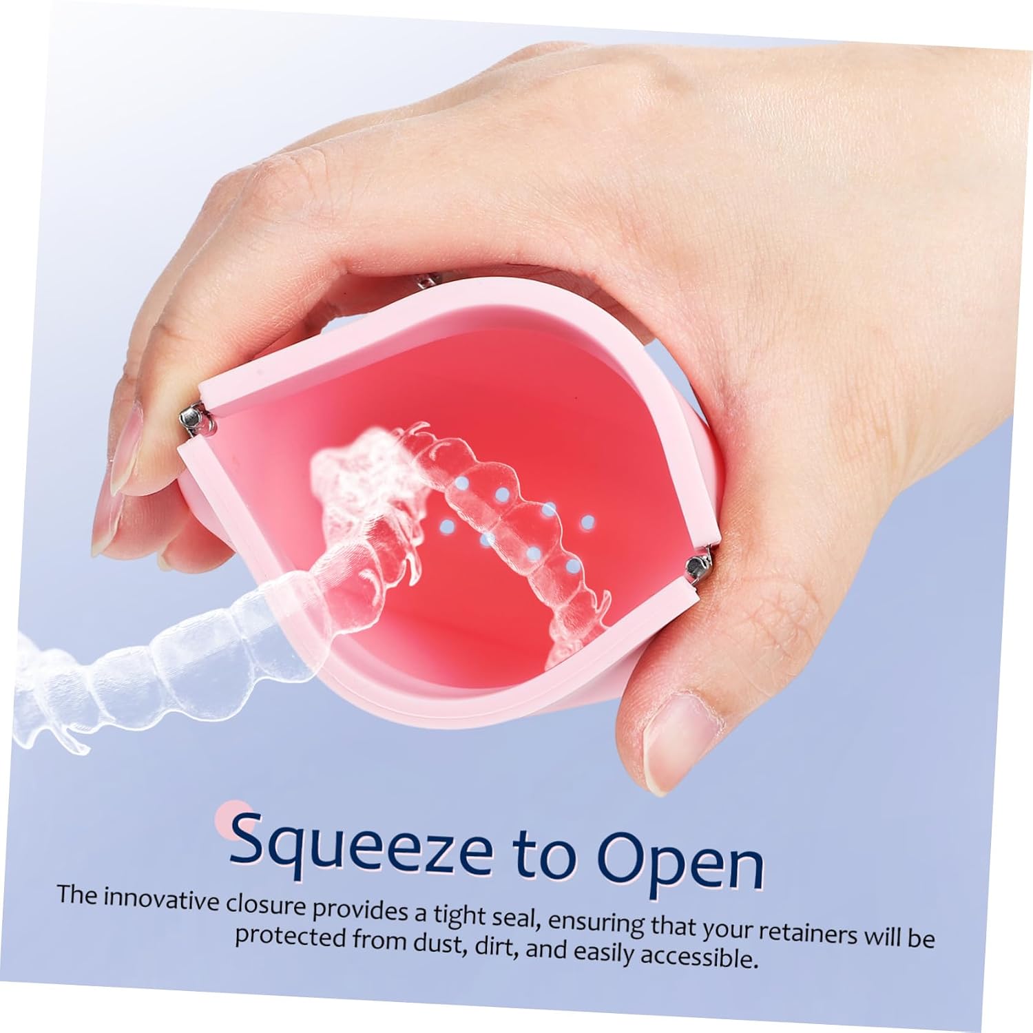 COLLBATH 4pcs Retainer Storage Holder Case Denture Box Drainage Portable Small Storage Box for Aligner Case