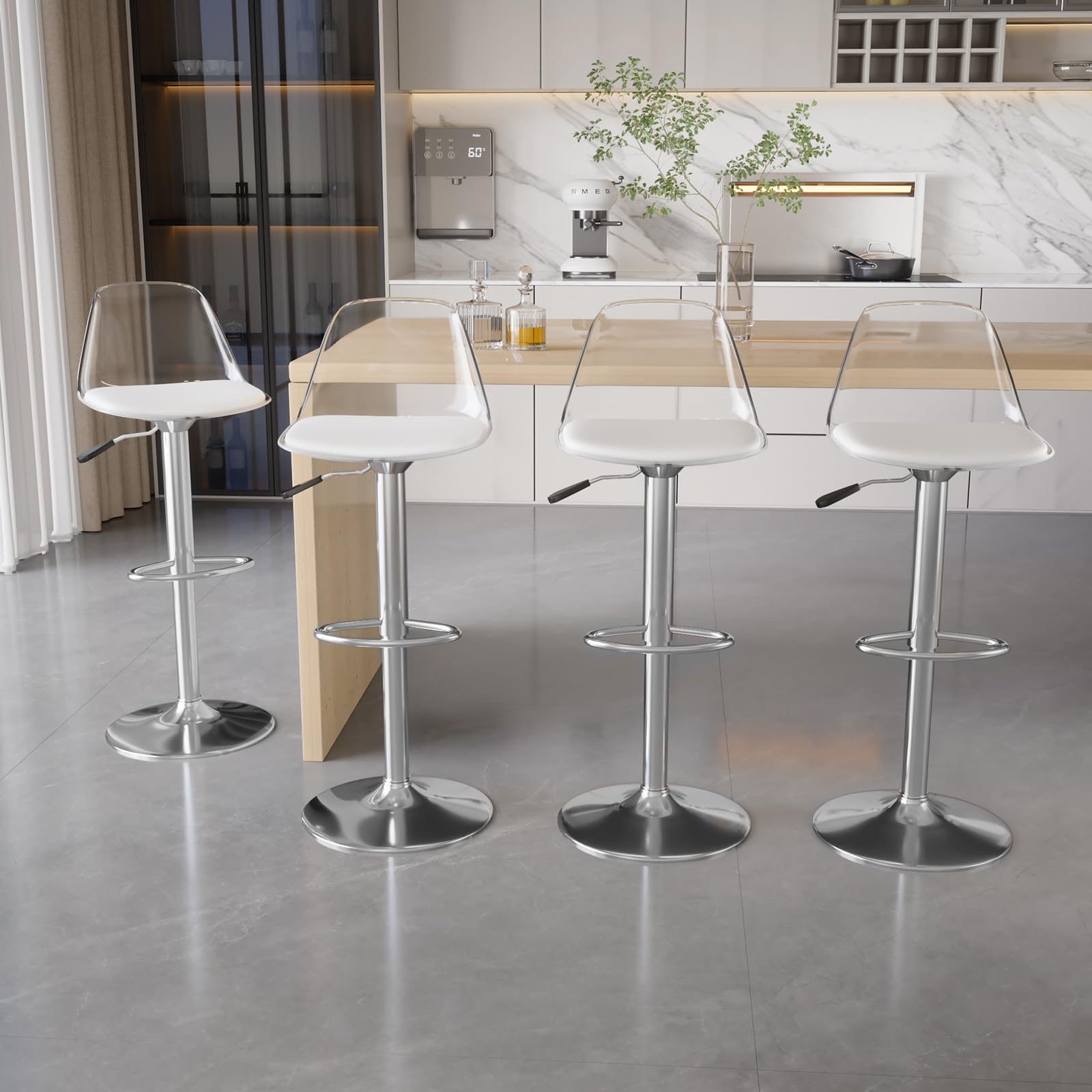 Adjustable Barstools Acrylic Swivel Counter Stools Desertcart