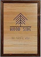 Vista 12 de Portarretratos de póster de madera rústica 11x17 - Madera maciza natural ecológica con acabado envejecido para montaje en pared - Azul