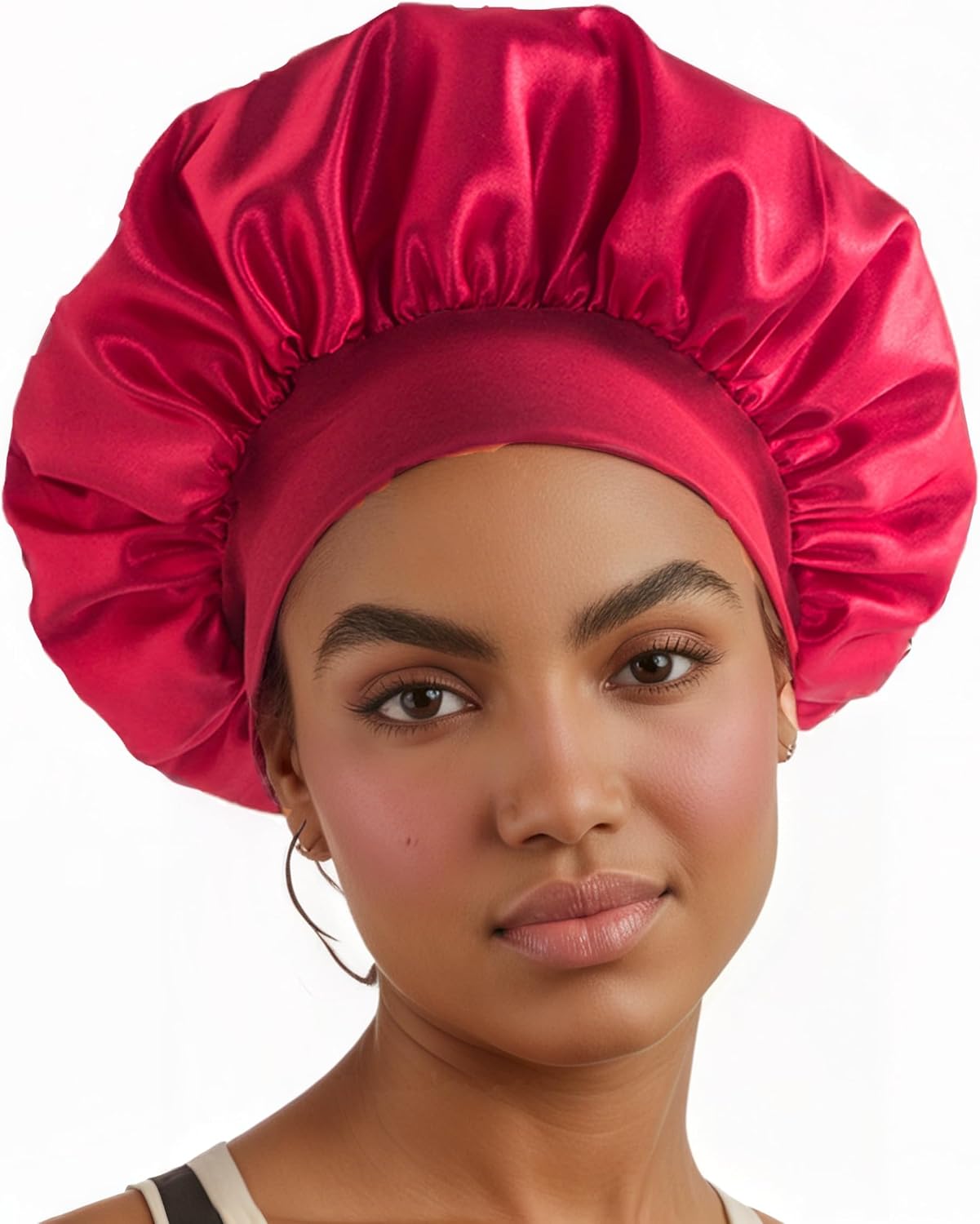 Silk Bonnet for Men Women Hair Bonnet for Sleeping,High Elasticity Wide Soft Band Sleep Cap for Curly Hair Braids