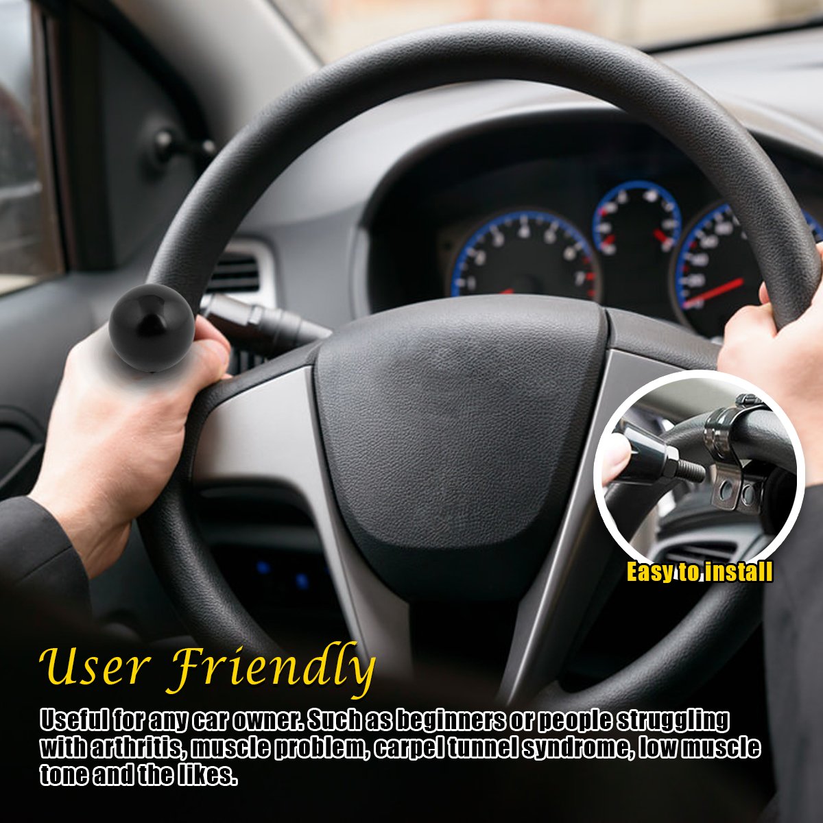 VaygWay Steering Wheel Spinner Knob Car Suicide Handle Knob Ball