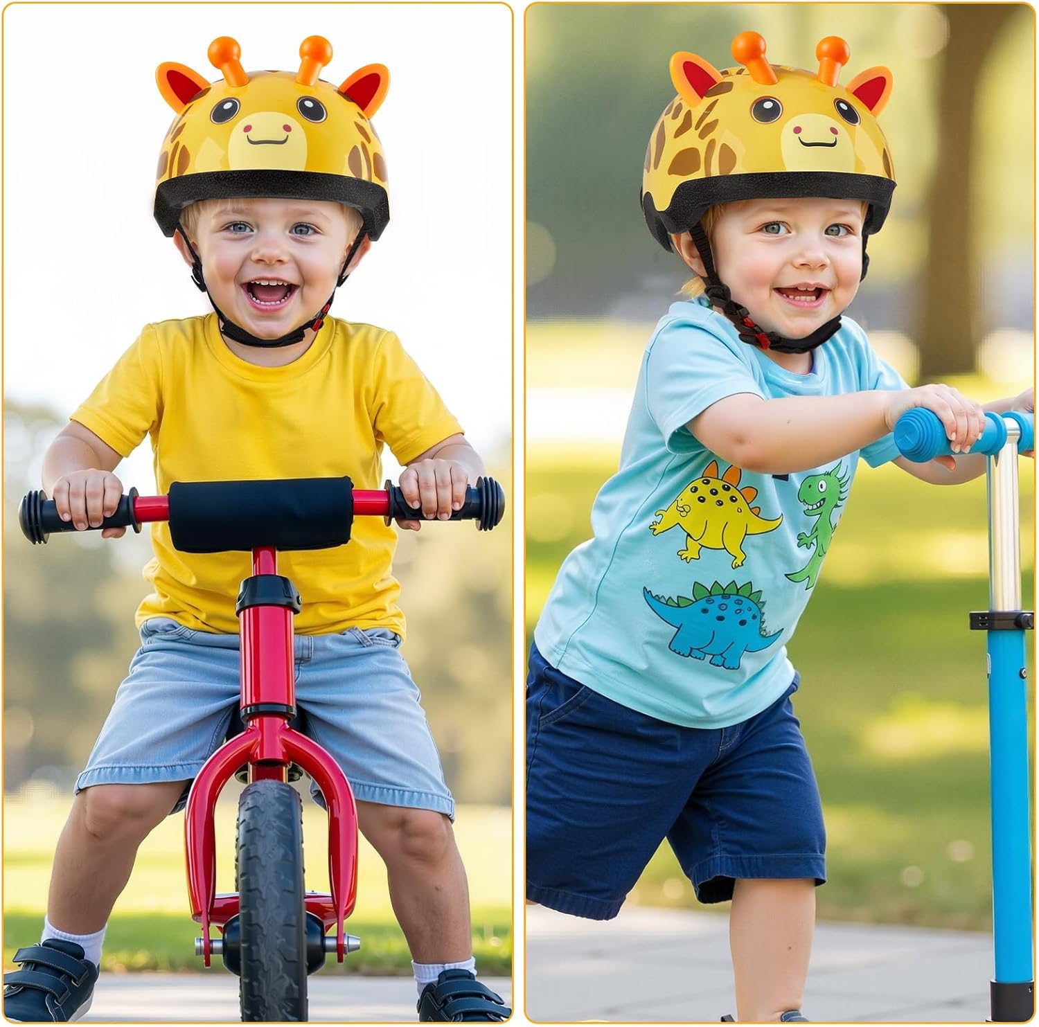 Toddler Bike Helmet, Baby Infant Bike Helmet for Toddlers Age 1-3, Adjustable Toddler Helmets for Scooter Cycling, Cute Kids Bicycle Helmets for Boys Girls