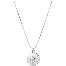 Striking White Volleyball Necklace