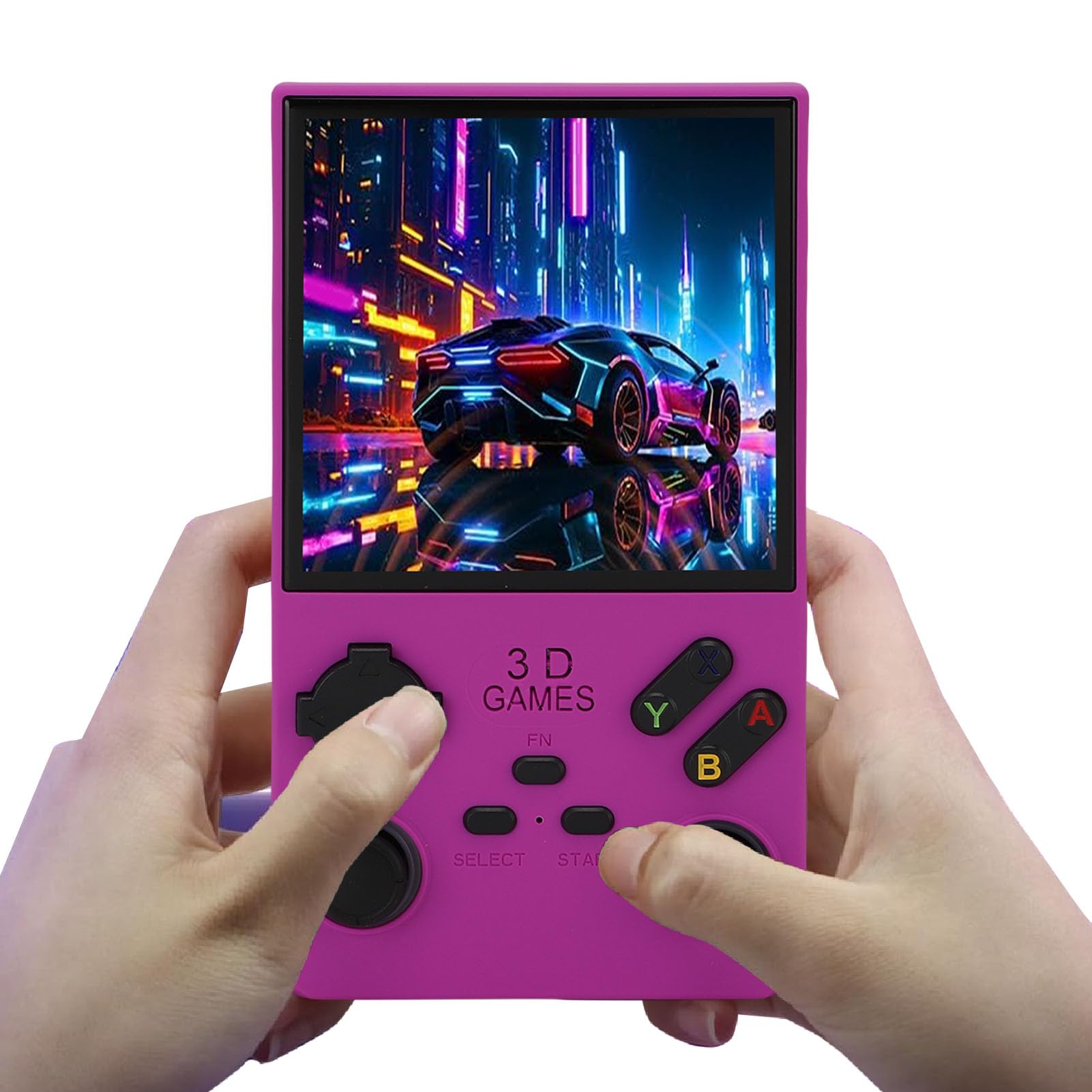 Goshyda Handheld -Spiel, Tragbare Retro -Gaming -Konsole mit RGB -Farben, die in 256 GB Speicherkarte 45 Emulatoren Eingebaut Sind, 4.0 Im HD -Bildschirm Video Player (violett)