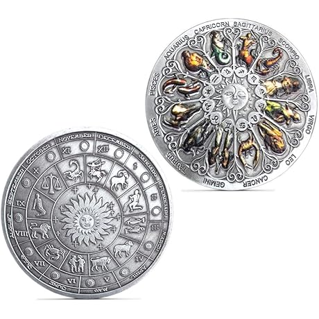 Twelve Constellations Colorful Challenge Coin