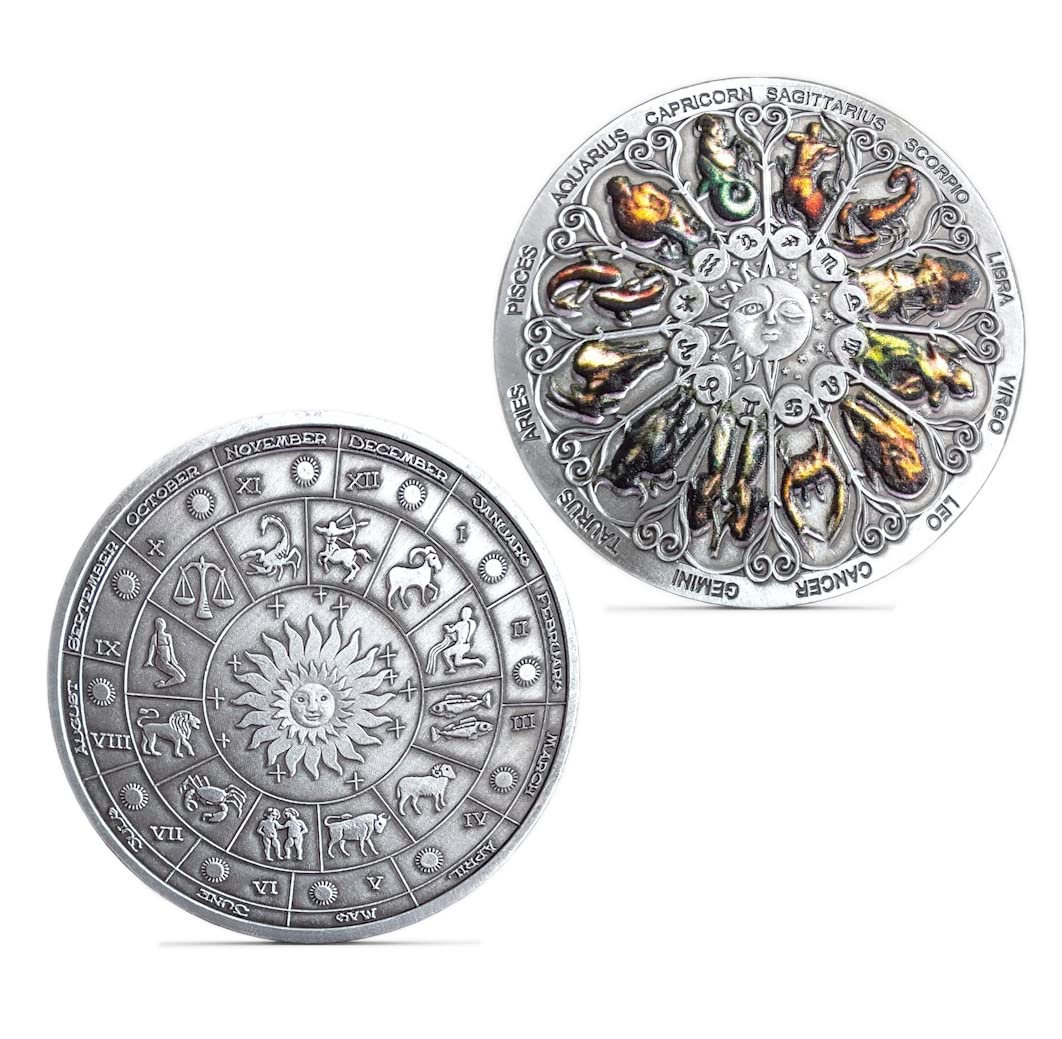 Twelve Constellations Colorful Challenge Coin Lucky Coins