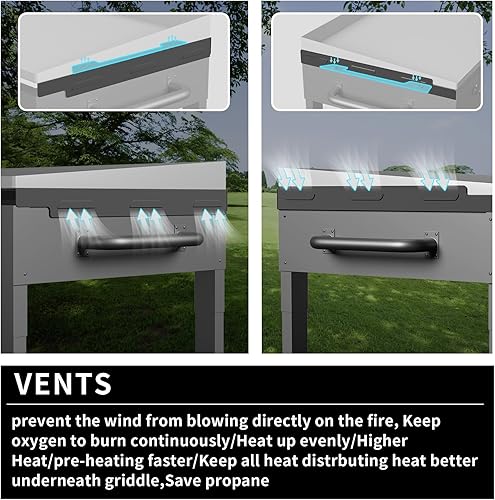 Miniatura 4 de Protector de viento mejorado para parrilla Blackstone de 36 pulgadas, accesorios de tapa de parrilla 5015 magnético de acero inoxidable al carbono,