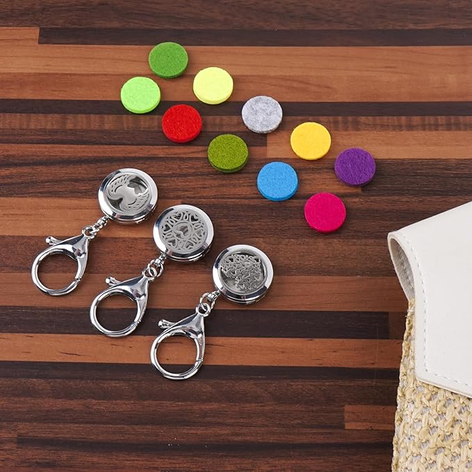 Difusor de Aceites Esenciales Llavero SHIDOW, 3 Piezas, Plata miniatura 5