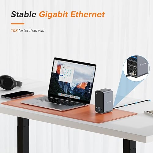 Miniatura 6 de Estación de acoplamiento MacBook Pro con monitor dual con pantalla HDMI de 2 4 K, estación de acoplamiento USB C de 15 en 2 para MacBook con 2 HDMI,