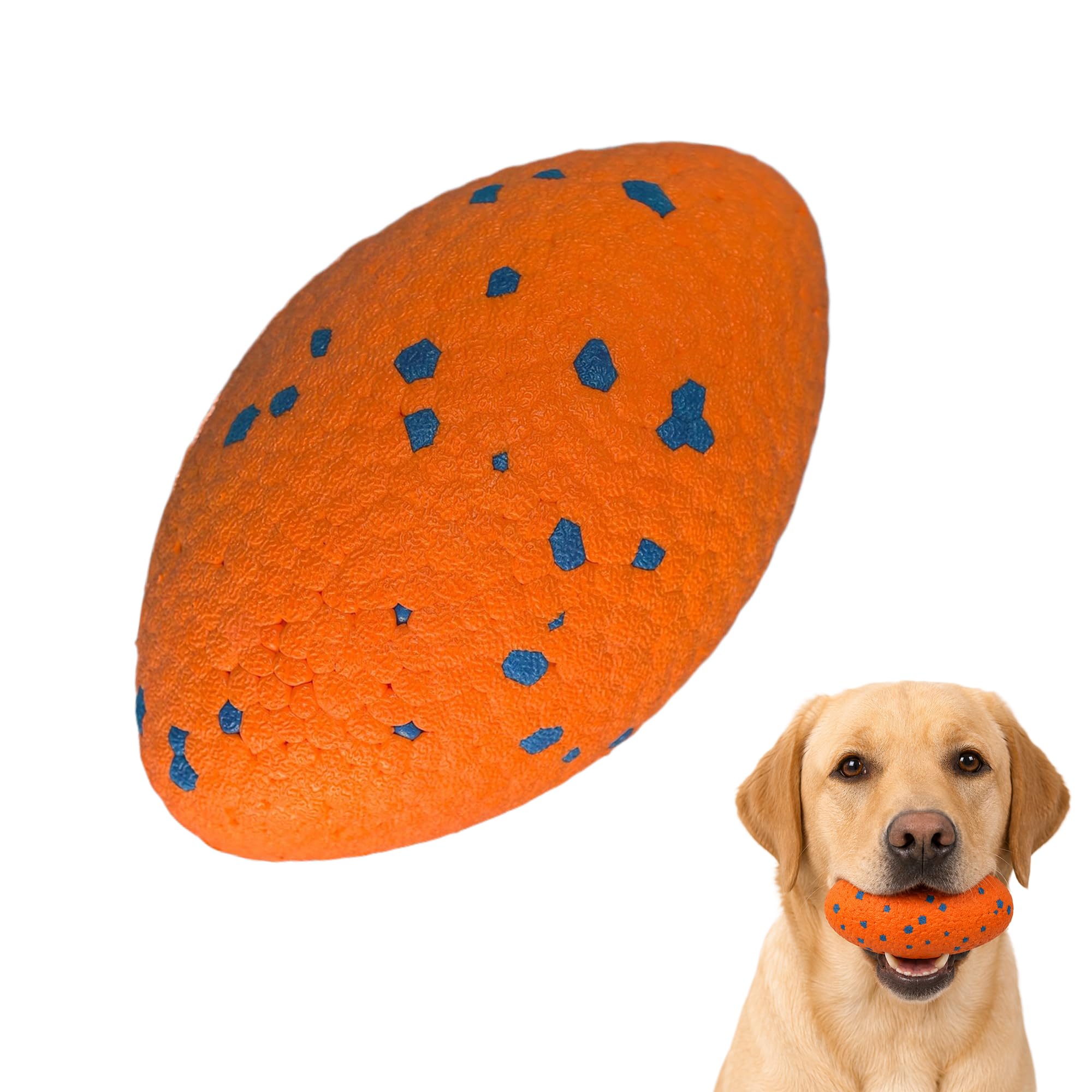 Mechioo Rugby‑Shaped Dog Toy, Tough Chew Interactive Dog Football, 12cm