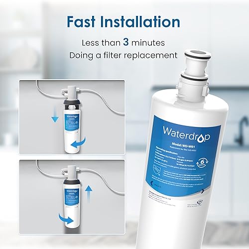 Miniatura 6 de Waterdrop 3US-AF01 Filtro de agua para debajo del fregadero, repuesto para Filtrete® estándar 3US-AF01, 3US-AS01, Aqua-Pure AP Easy C-CS-FF,