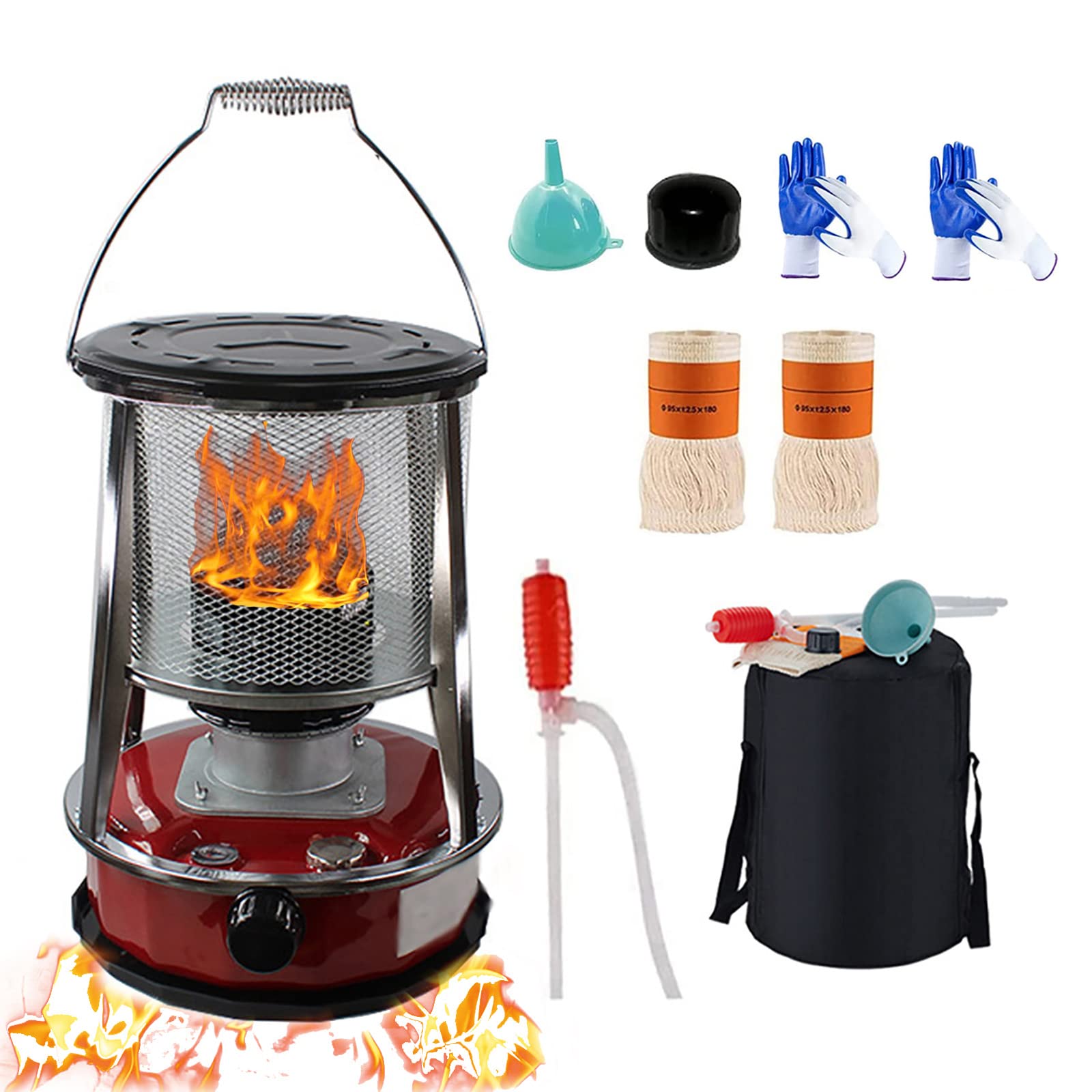 Calentador de queroseno para exteriores, calentadores de calefacción internos no eléctricos para interiores, potencia de fuego ajustable, estufa de calentador de queroseno portátil Emergencia de sup