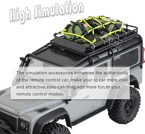 Miniatura 5 de Piezas de actualización RC para 118 TRX4M 124 SCX24, decoración de automóvil sobre orugas, decoración de simulación, red de equipaje, paquete