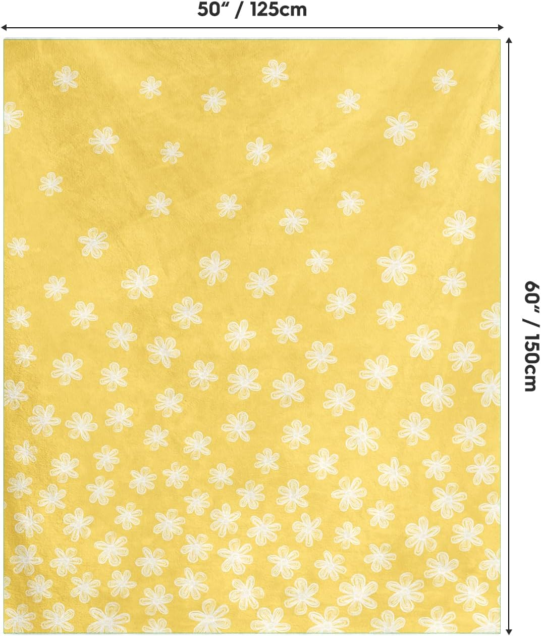 Horaldaily Spring Summer Flannel Blanket Throw, Yellow Watercolor Painting Flowers Soft Fuzzy Plush Cozy Fleece Blankets for Couch Sofa Bed Lounging, Ideal Gifts for Kids Adults Wife Self, 50x60 - Image 5