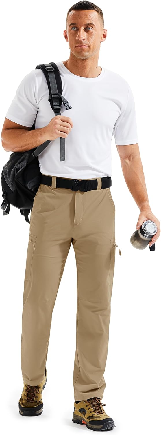 TACVASEN Men's Hiking Pants Lightweight Quick Dry Water Resistant Travel Work Fishing Pants Outdoor 6 Pockets - Image 6