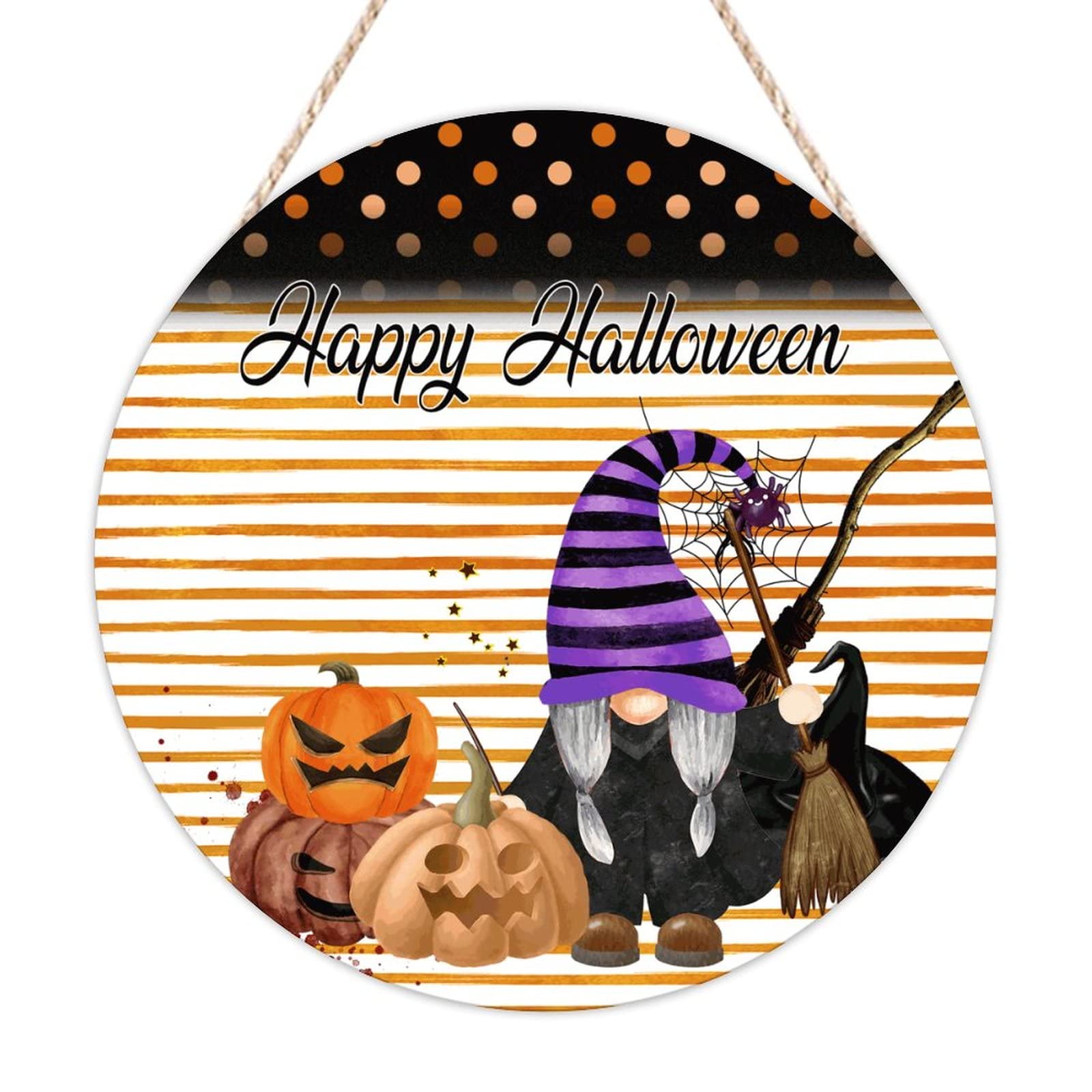 Panneau de bienvenue Halloween gnome pour décorer votre salon et cuisine