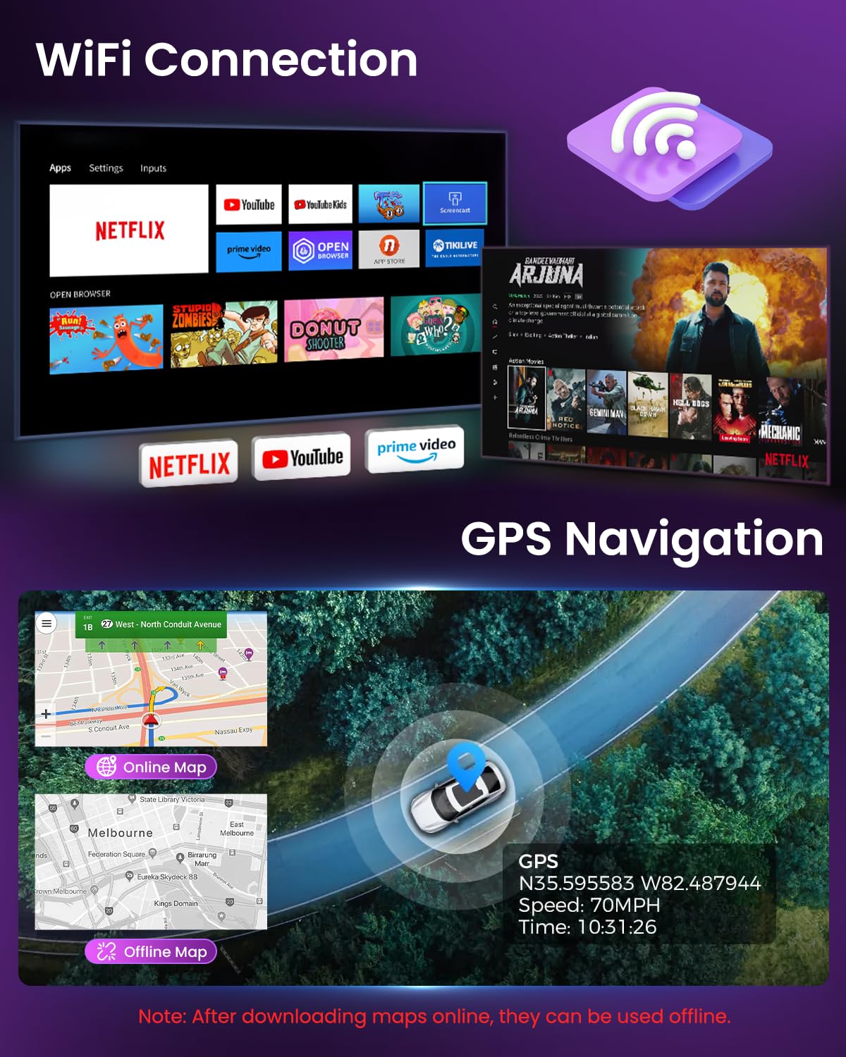 Inefala 4+64G Autoradio para Toyota Auris 2006-2011 Android 15 con Wireless Carplay y Android Auto, 9'' Radio Pantalla con Bluetooth 32EQ GPS FM/RDS SWC AHD Cámara Inversa