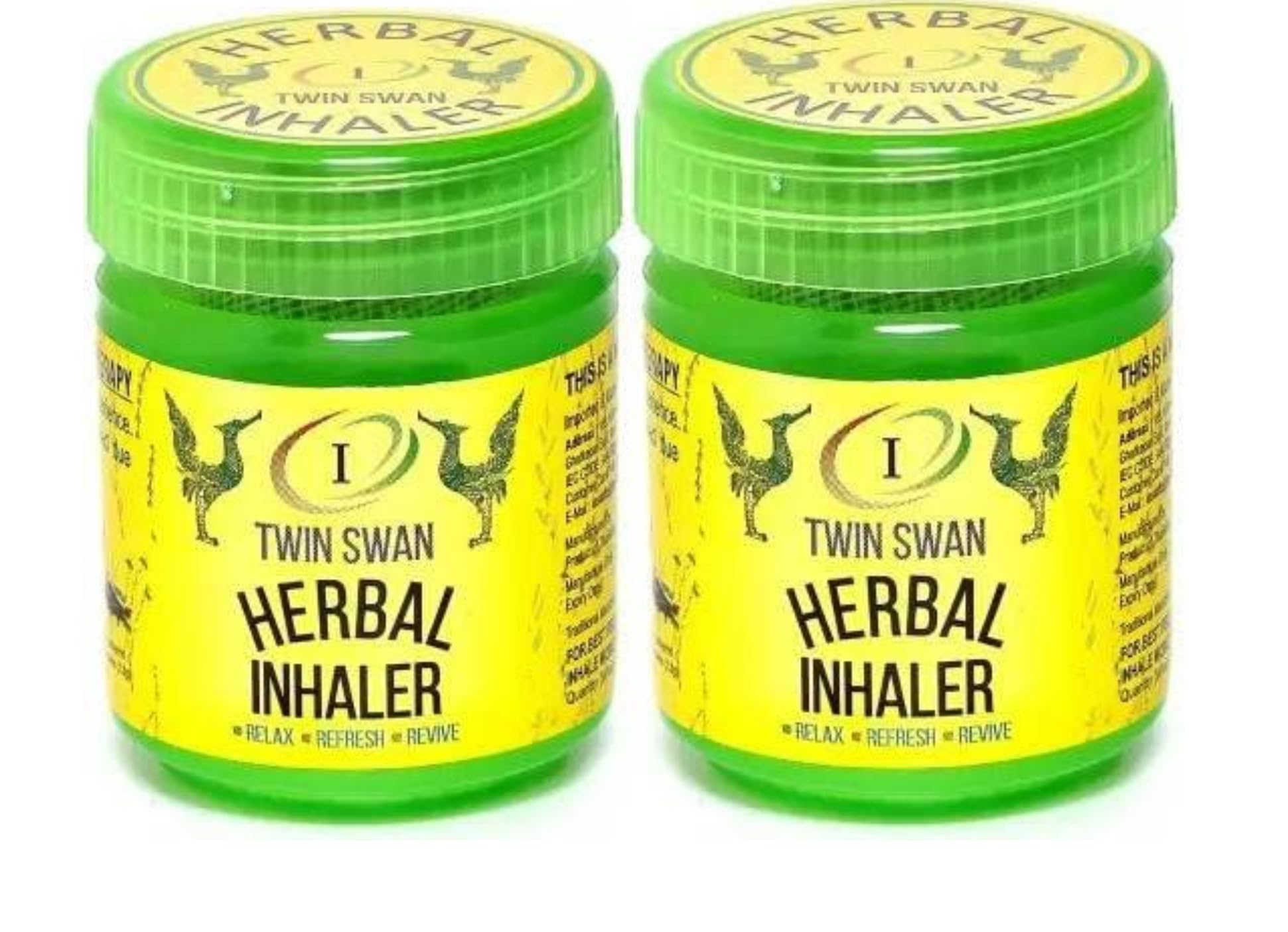 TWIN SWAN™ Traditional Thai Moderate Strong Herbal Inhalent Inhaler Pain Relief (10 g) (Pack Of 2)