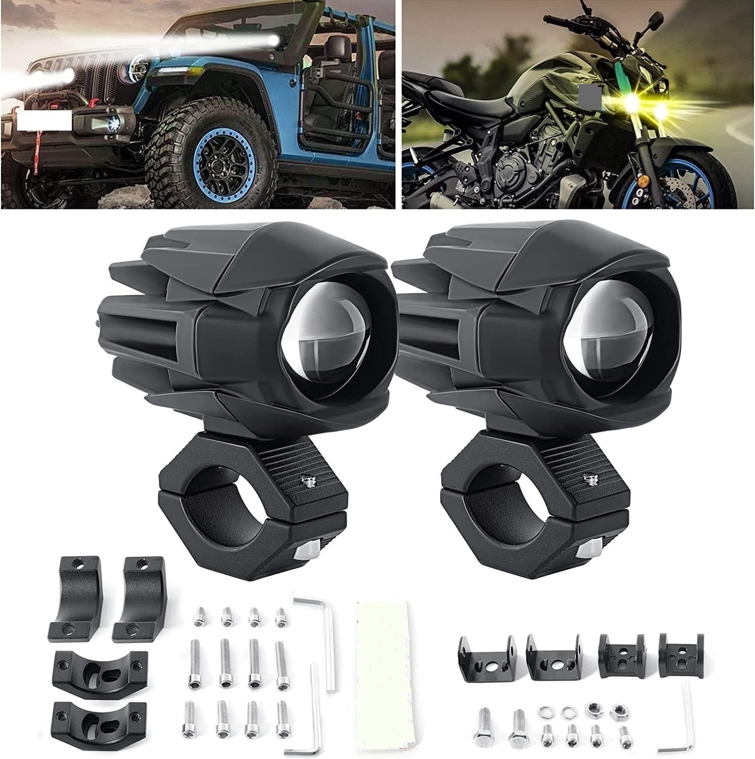 Dirt Bike przednie światła Pasuje do R1200GS F800GS K1600 lampy przeciwmgielne motocyklowe światła pomocnicze LED Spot jazdy światła przeciwmgielne kierunkowskaz DRL Dziennej Dla(Moto dual lens)