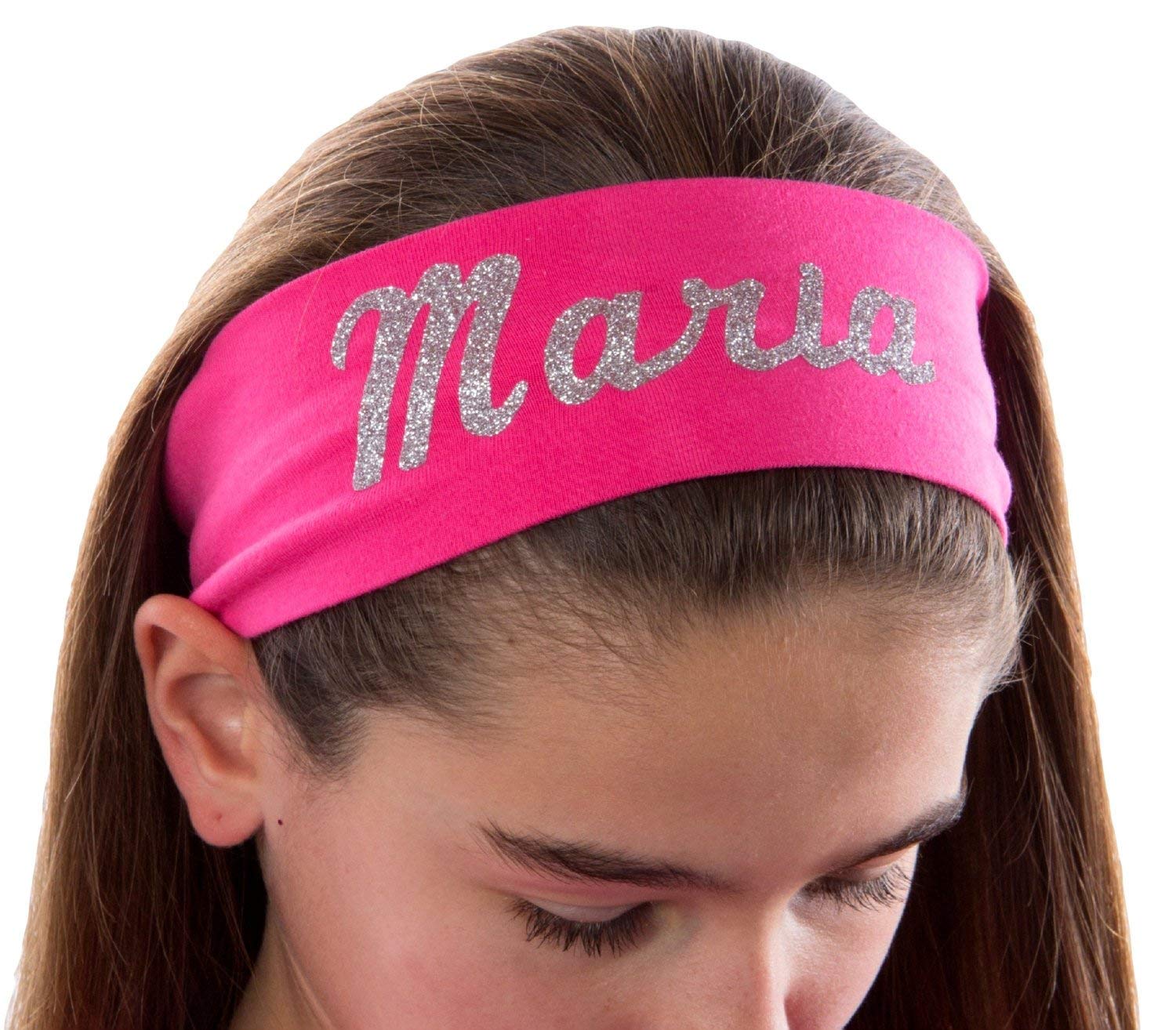 Team Sport Cotton Stretch Headband with Your Personalized Glitter Text - 2.5 inch Wide Headband - Your Colors and Text-image-43