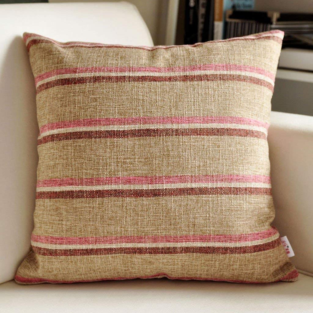 Coussin épais en coton et lin marron 30x50 cm pour canapé et lit