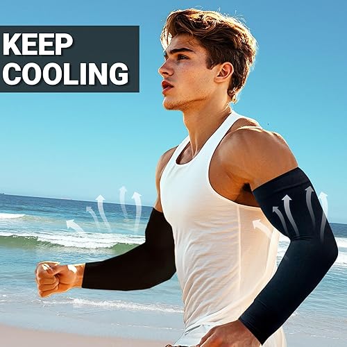 Miniatura 8 de PFFY Mangas de brazo refrescantes con protección UV para hombres y mujeres, manga solar UPF 50