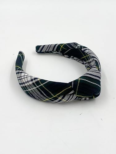 Miniatura 8 de 1.25" Knotted Headband in School Uniform Plaid-Padded headband-Knot at Top-Uniform Headband (Plaid 36- Hamilton)
