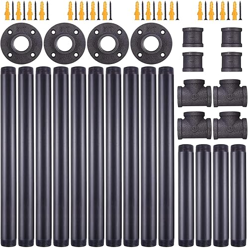 Miniatura 3 de Niubid Patas de mesa de tubo industrial de 38 pulgadas para mesa de pub de altura de barra, en forma de H, patas de base de hierro, mesas de café,