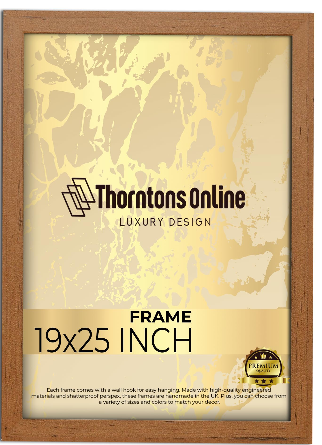 19x25 Inch Poster Picture Frame Walnut (48.26x63.5) |Acrylic front| |mdf backing with both ways hanging hooks|Ideal for Artwork and Decor