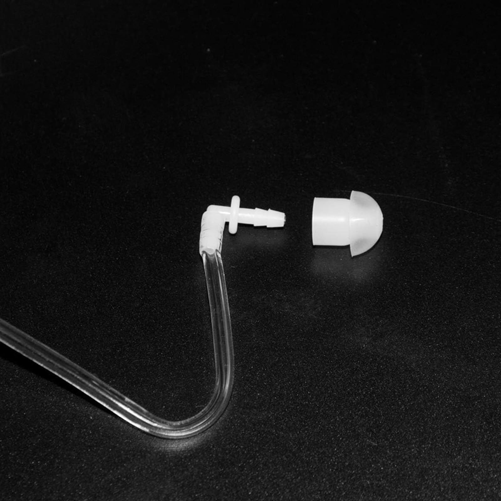 HYS Auricolari con tubo acustico da 3,5 mm, trasparente, con clip di fissaggio, ascolta solo le cuffie in-ear, cuffie di sicurezza per radio (set da 5, nero)
